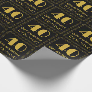 Papel De Presente aniversário de 40 anos ~ Art Deco Inspira "40", N
