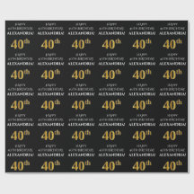 aniversário de 40 anos: Elegante, preto, aspecto D