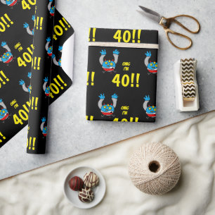 Papel De Presente Aniversário de 40 anos Piada de Idade Engraçada