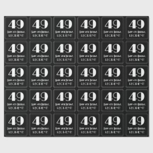 Papel De Presente Aniversário de 49 anos - Visual Inspirado em Art D
