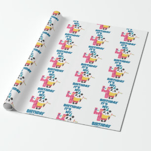 Papel De Presente Aniversário de 4 anos