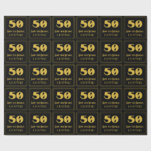 Papel De Presente Aniversário de 50 anos – Aparência inspirada em Ar