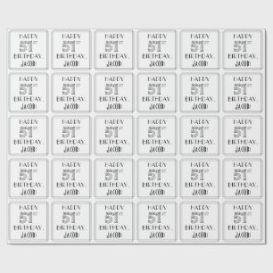 Papel De Presente ANIVERSÁRIO DE 51 RUAS; Estilo de Deco de Arte; No