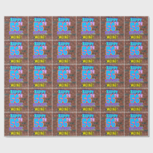 Papel De Presente Aniversário de 56 anos: Visual Divertido e Urbano 