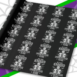 Papel De Presente Aniversário de 6 anos de casamento Halloween Spook
