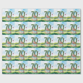 Papel De Presente Aniversário de 70 anos de golfe para golfista