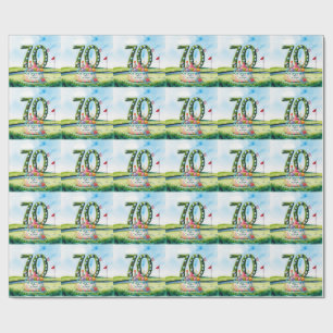Papel De Presente Aniversário de 70 anos de golfe para golfista