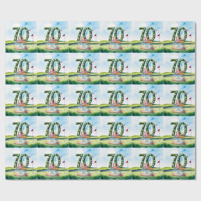 Papel De Presente Aniversário de 70 anos de golfe para golfista  (Aberto)