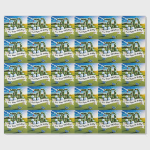 Papel De Presente Aniversário de 70 anos de golfe para golfista