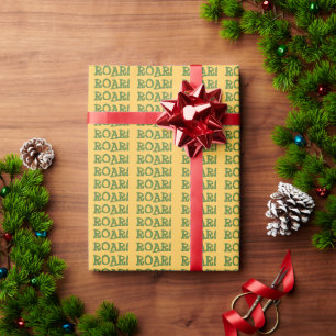 Papel De Presente Aniversário de Animais da Festa Roar
