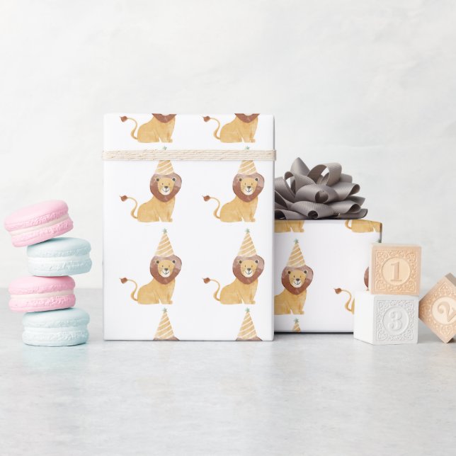 Papel De Presente Aniversário de Animais Selvagens Cutes (Chá de bebê)