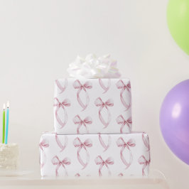 Papel De Presente Aniversário de Arcos Rosa Brancos