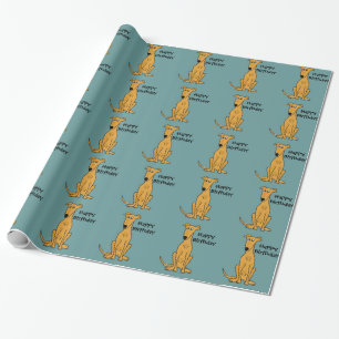Papel De Presente Aniversário de assento Giftwrap do cão do galgo