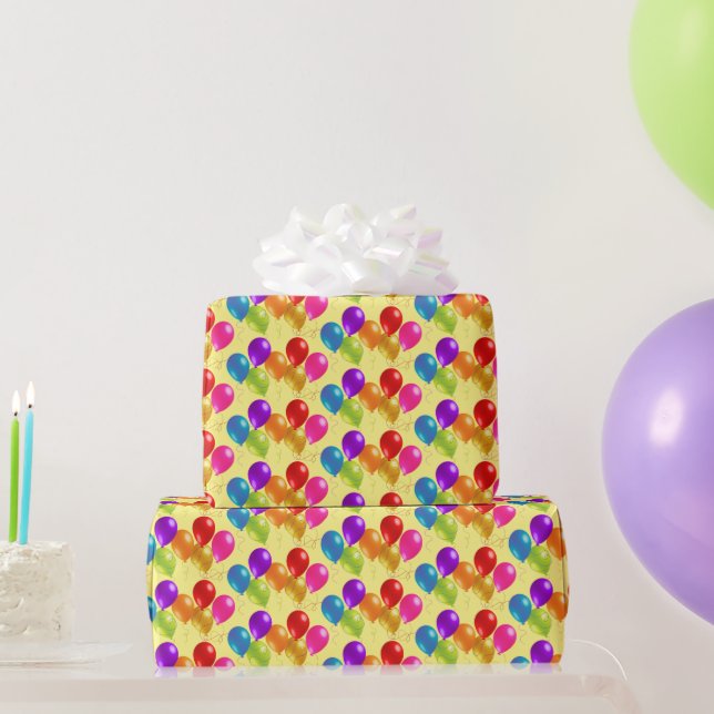 Papel De Presente Aniversário de Balões de Aniversário (Presentes para festas)