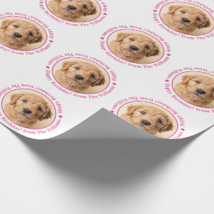 Papel De Presente Aniversário de Cachorro com Foto Personalizada