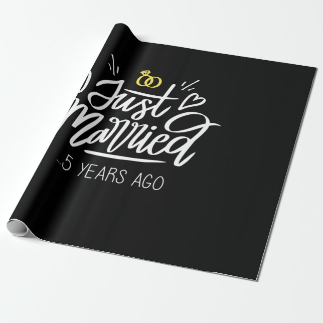 Papel De Presente Aniversário de Casamento de 5 (Desenrolado)