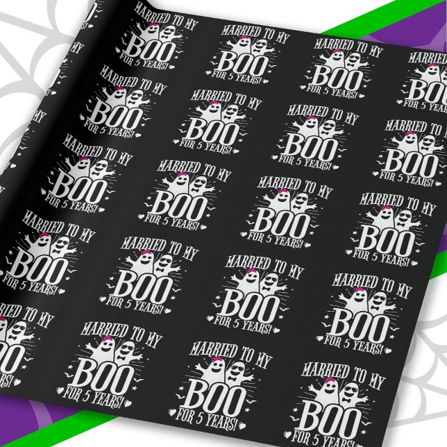 Papel De Presente Aniversário de Casamento de Outubro Engraçado 5º A (Criador carregado)