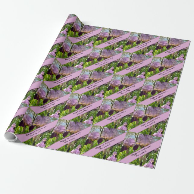 Papel De Presente Aniversário de Casamento de ruas (Desenrolado)