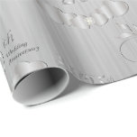 Papel De Presente Aniversário de Casamento do 25 Silver Elegante<br><div class="desc">25 Silver Casamento de Aniversário do Presente. ⭐ 99% dos meus designs na minha loja são feitos em camadas. Isso facilita o redimensionamento e a movimentação de gráficos e textos para que cada produto seja ajustado perfeitamente. ⭐ (Não se esqueça de redimensionar ou mover gráficos, se necessário, antes de fazer...</div>