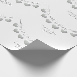 Papel De Presente Aniversário de casamento do Platinum 70 personali