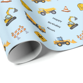 Papel De Presente Aniversário de Construção Personalizado