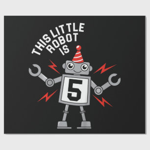 Papel De Presente Aniversário de criança Boys Robotics - Presente