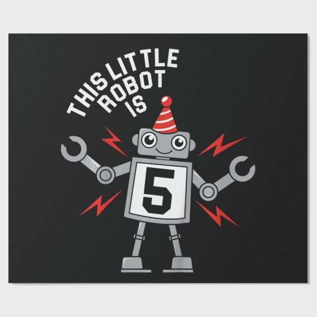 Papel De Presente Aniversário de criança Boys Robotics - Presente (Aberto)