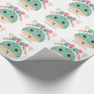 Papel De Presente Aniversário de criança de Nome dos Balões de Cobra