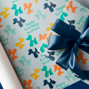 Papel De Presente Aniversário de criança de Nome Personalizado do Pa