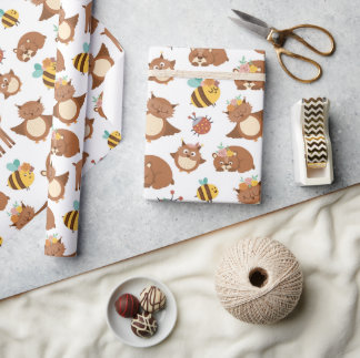 Papel De Presente Aniversário de criança de Raposa da Floresta de Ma