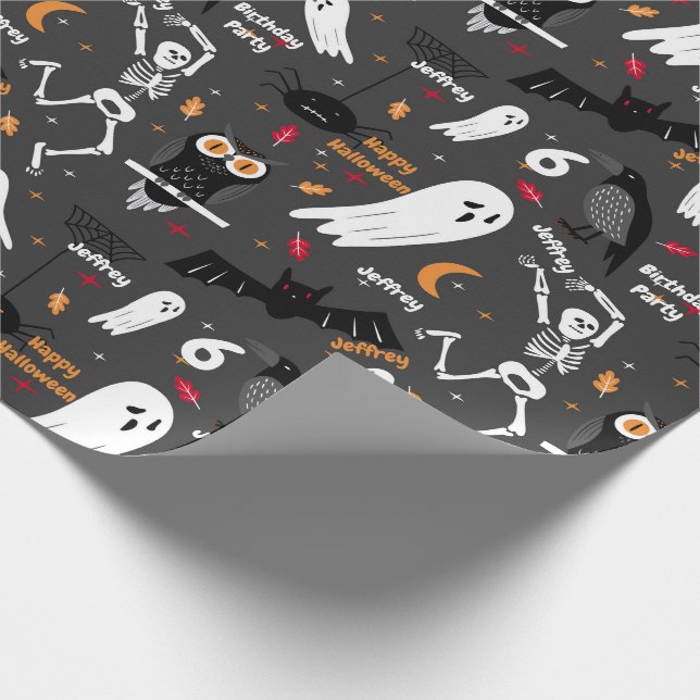 Papel De Presente Aniversário de criança Halloween Personalizar 4 No (Ponta)