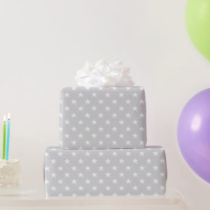 Papel De Presente Aniversário de criança Padrão de Cinza Neutro