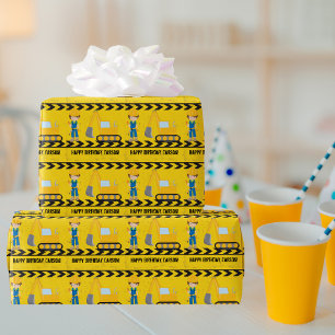 Papel De Presente Aniversário de criança Personalizado do Escavado