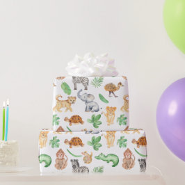 Papel De Presente Aniversário de criança Selgle Safari