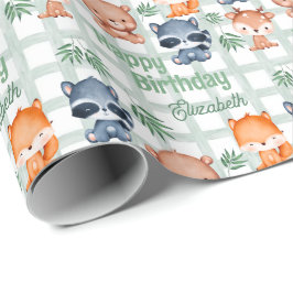Papel De Presente Aniversário de criança Verificado da Casa de Porta