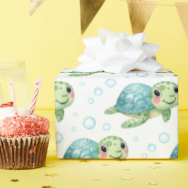 Papel De Presente Aniversário de Crianças Bolhas & Nadadeiras