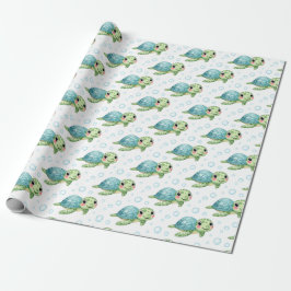 Papel De Presente Aniversário de Crianças Bolhas & Nadadeiras