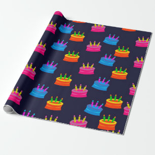 Papel De Presente Aniversário de crianças de três anos colorido