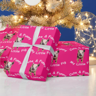 Papel De Presente Aniversário de Crianças Porco Engraçado Fofo