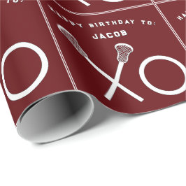 Papel De Presente Aniversário de Esportes de Lacrosse