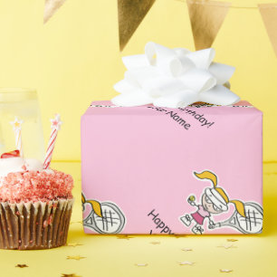 Papel De Presente Aniversário de esportes de tênis para raparigas