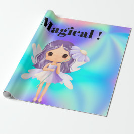 Papel De Presente Aniversário de Fada Princesa Caprichosa