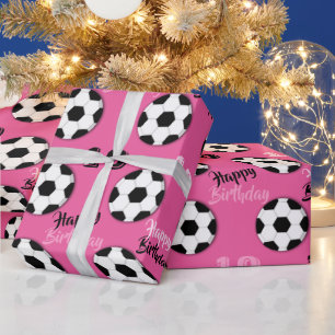 Papel De Presente aniversário de garotas de futebol   IDADE PERSONA