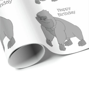 Papel De Presente Aniversário de Gorilla