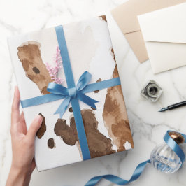 Papel De Presente Aniversário de Impressão de vaca de chocolate cast