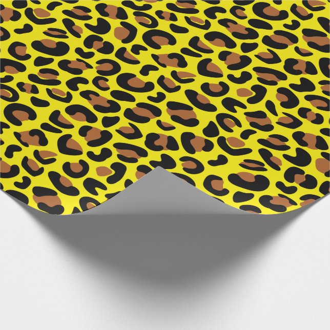 Papel De Presente Aniversário de Impressão do Leopard Dão Amarelo Se (Ponta)
