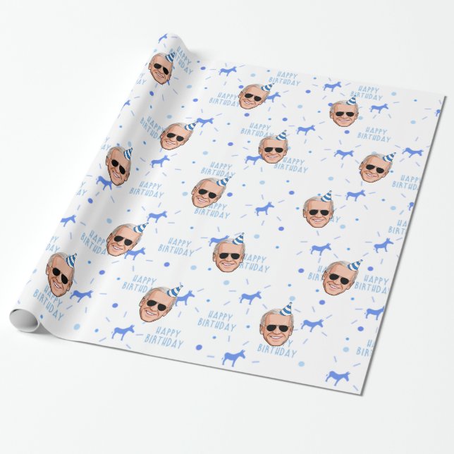 Papel De Presente Aniversário de Joe Biden (Desenrolado)