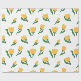 Papel De Presente Aniversário de Menina com Floral Simples Desenhado