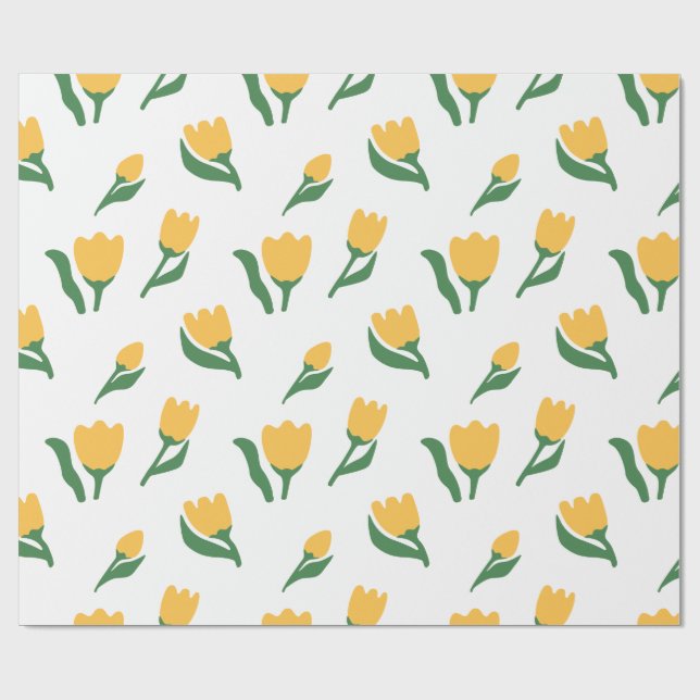 Papel De Presente Aniversário de Menina com Floral Simples Desenhado (Aberto)