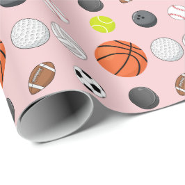 Papel De Presente Aniversário de Menina Multidesportiva